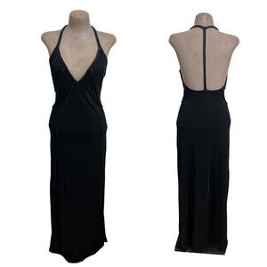 NWT Sheri BODELL black open back maxi dress with sequin detail